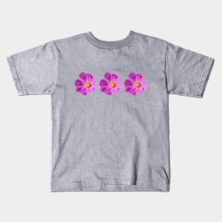 Three Pink Cosmos Flowers Floral Photo Kids T-Shirt